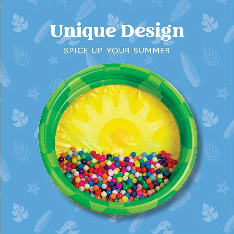 Kiddie Pool 3-Pack – 45 Inch Inflatable Swimming Pool for Kids with Fun Watermelon Pineapple Cupcake Designs, Indoor Outdoor Ball Pit Party Pool Ages 3+