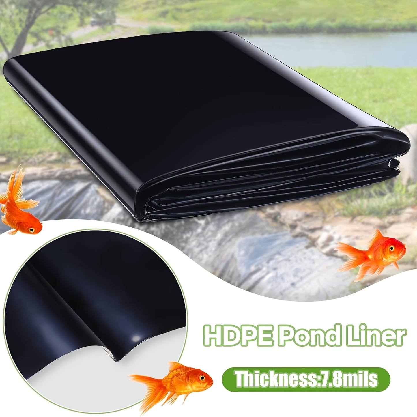 Pond Liner | HDPE Waterproof Garden Fish Pond Water Feature Landscape