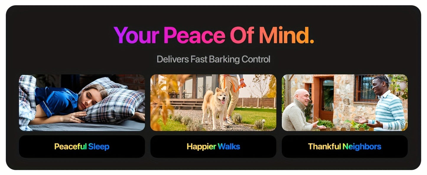 Ultrasonic Bark Control Device Anti Barking Deterrent Dog Training Tool Outdoor Indoor Stop Barking Sonic Repeller Safe for All Dog Breeds