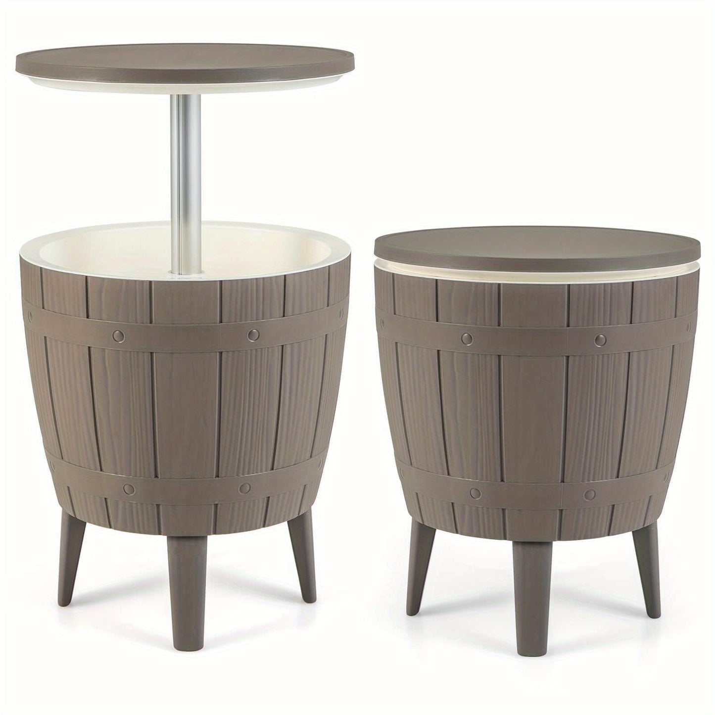 Outdoor Cooler Bar Table 3-in-1 | 10 Gal Ice Bucket, Coffee Table & Serving Station | All-Weather PP, Removable Legs, 110 LB Capacity