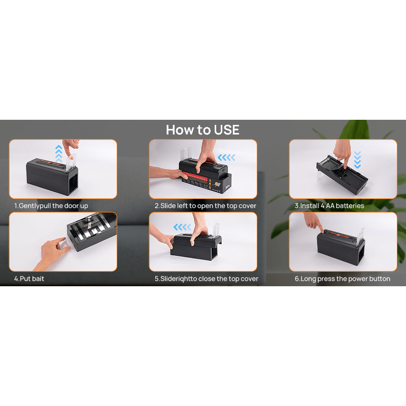 Electric Mouse Trap | High Voltage USB Battery Indoor Outdoor Pest