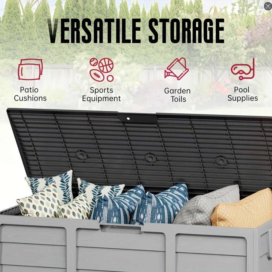 Outdoor Storage Box Resin with Handles | Deck Patio Pool Garden Home