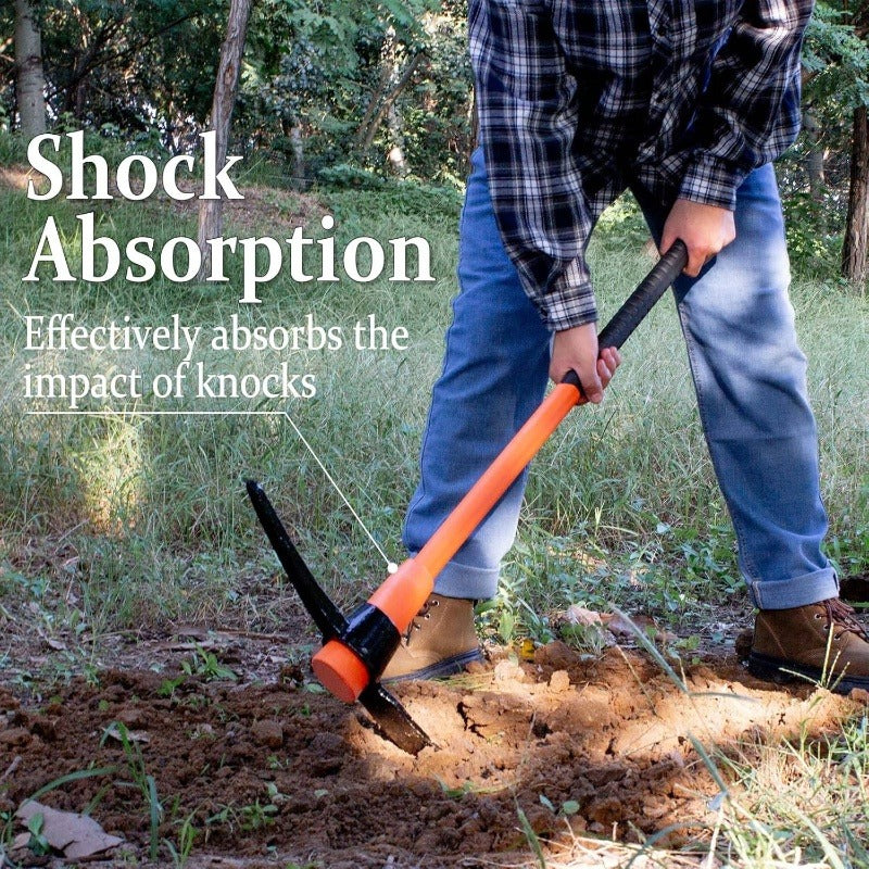 1pc Heavy-Duty Pick Mattock Hoe with Forged Head & 36-Inch Rubber Handle - Professional-Grade Multi-Purpose Pickaxe Suitable for Digging, Weeding, Prospecting, Camping - Heavy Duty Gardening Tool with Metal Head & Non-Slip Handle for Landscaping,