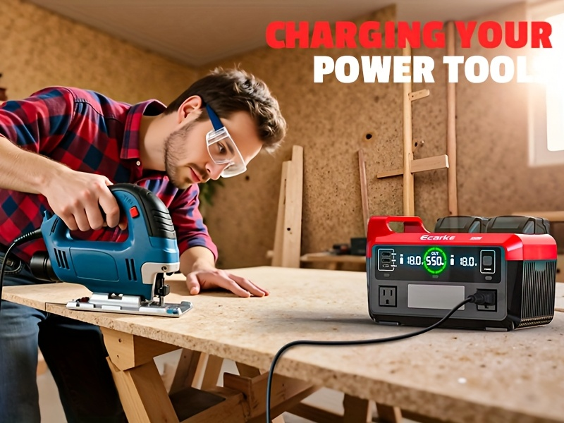 Pure Sine Wave Inverter 550W for 18V Battery - DC 18V to AC 110V, 2×USB-C 20W Fast Charge, 2×USB-A, 2×AC Outlets, 600LM 3-Level LED Light, Camping & Emergency Power (Bare Tool)