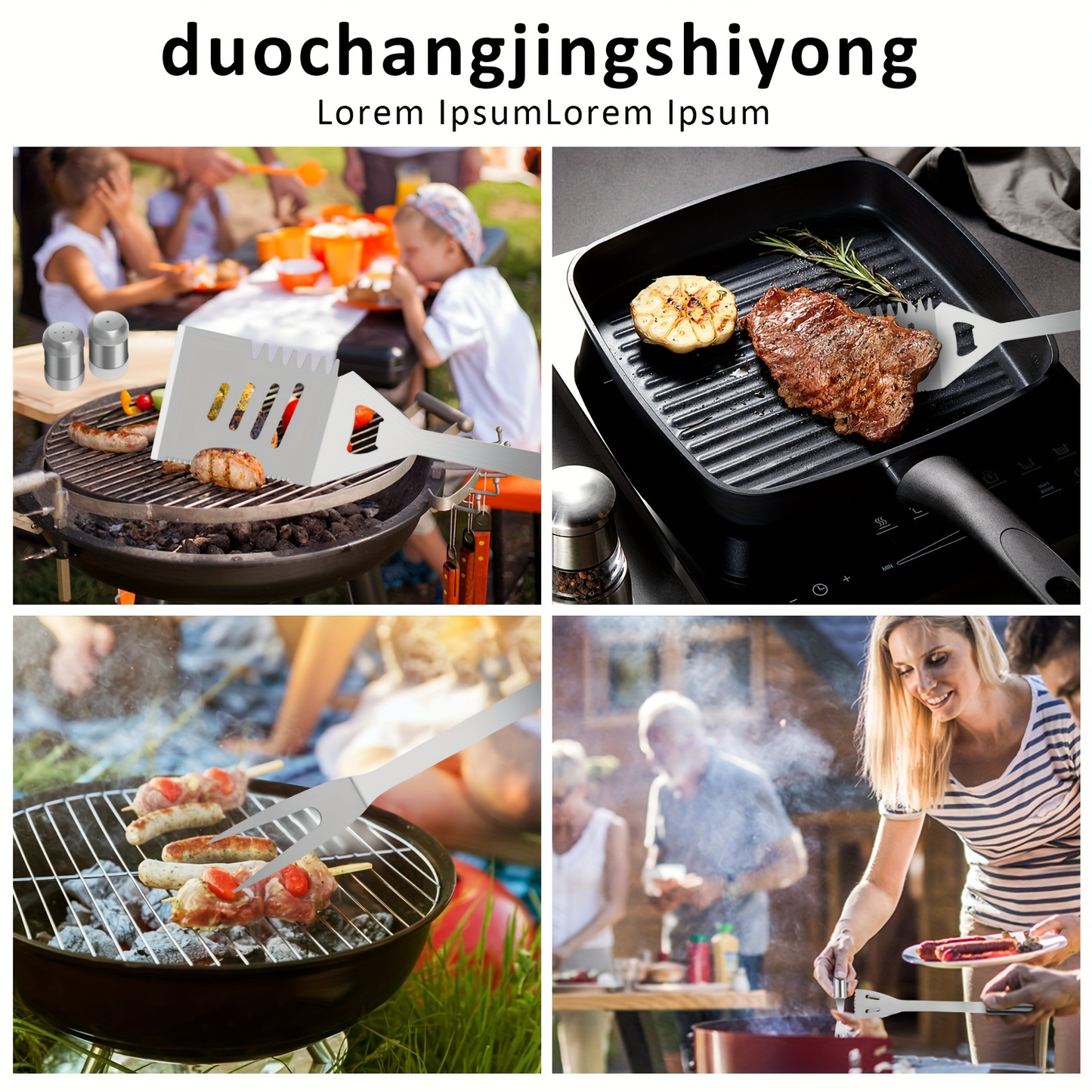 BBQ Grill Accessories Set 15/24PC – Stainless Steel Barbecue Tools Kit for Outdoor & Camping