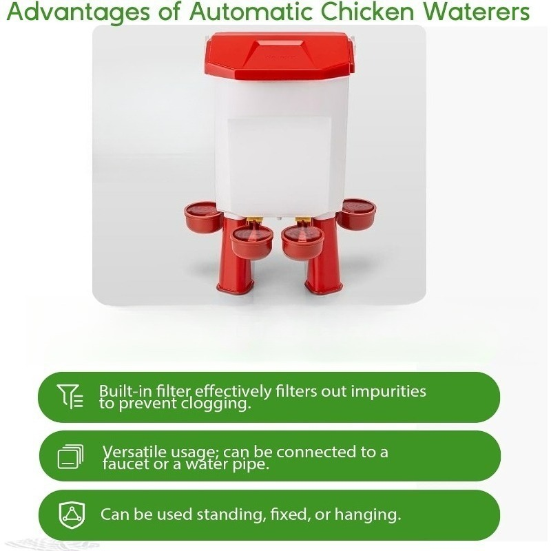 Automatic Chicken Waterer Float Ball 2 3 Gallon Feeder Combo Set