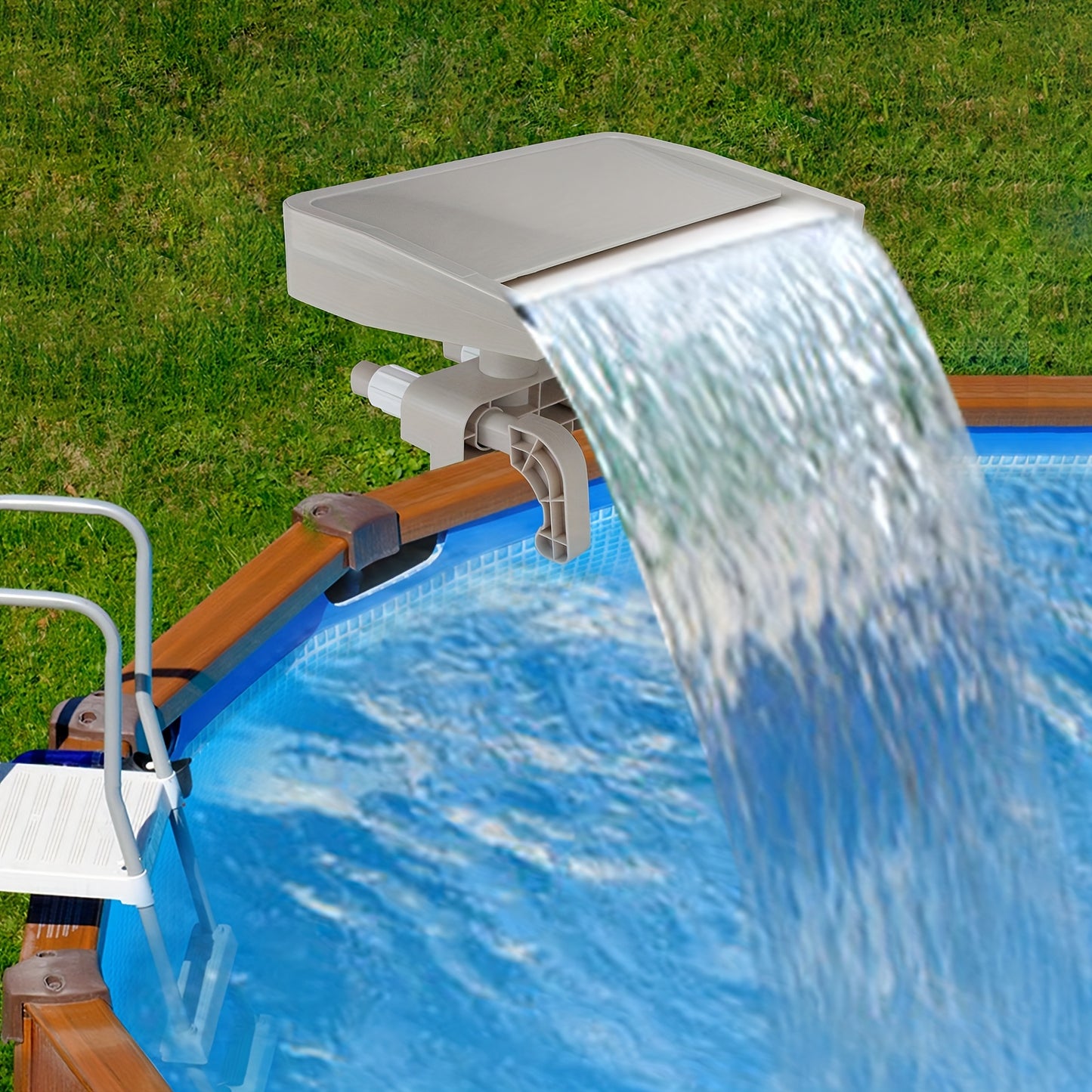 Pool Waterfall | Above Ground Pool Cascade Fountain Attachment Outdoor