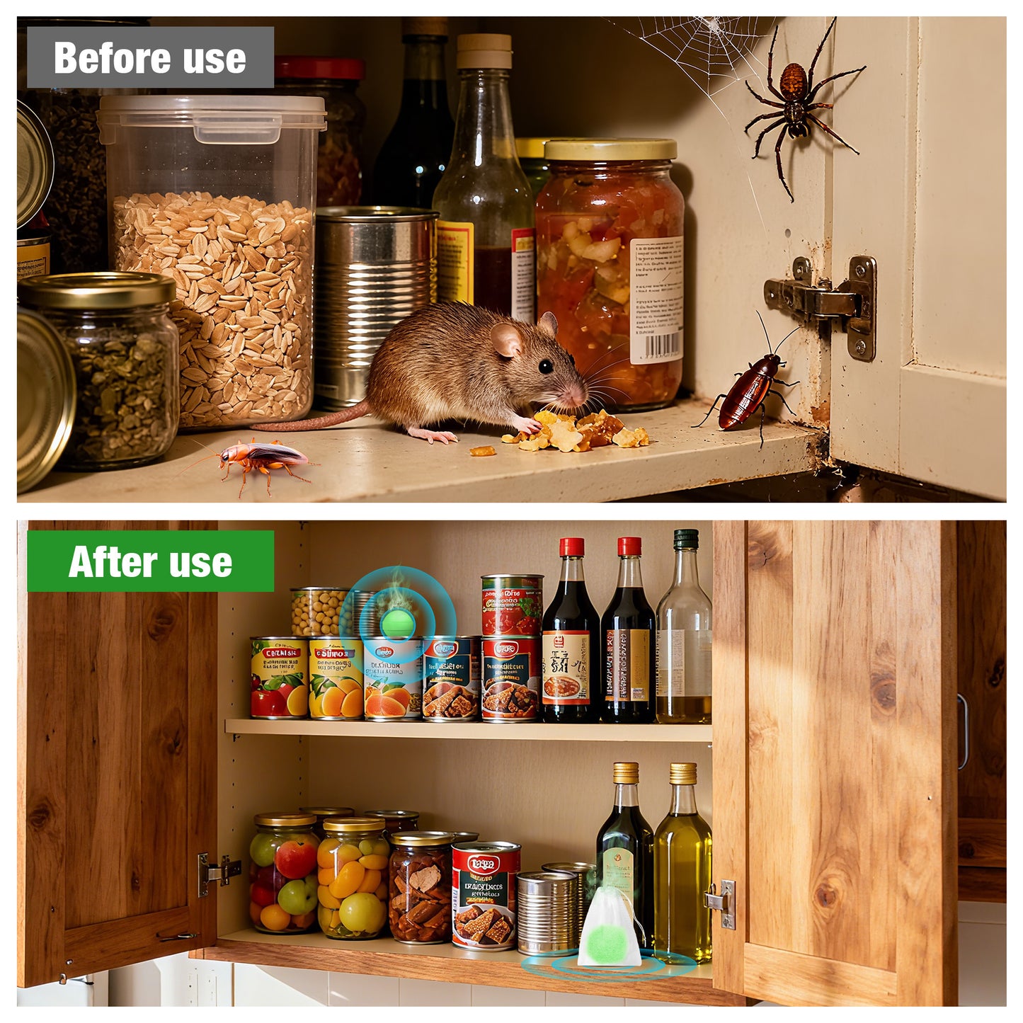 Peppermint Rodent Repellent Balls, Natural Mice Repellent Indoor Outdoor, Mouse Spider Ant Roach Repellent, Pest Control Balls for Home Garage Attic Kitchen