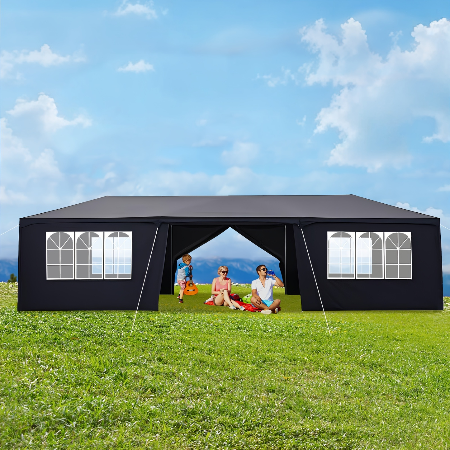 Outdoor Party Tent Waterproof Canopy Gazebo with Removable Sidewalls