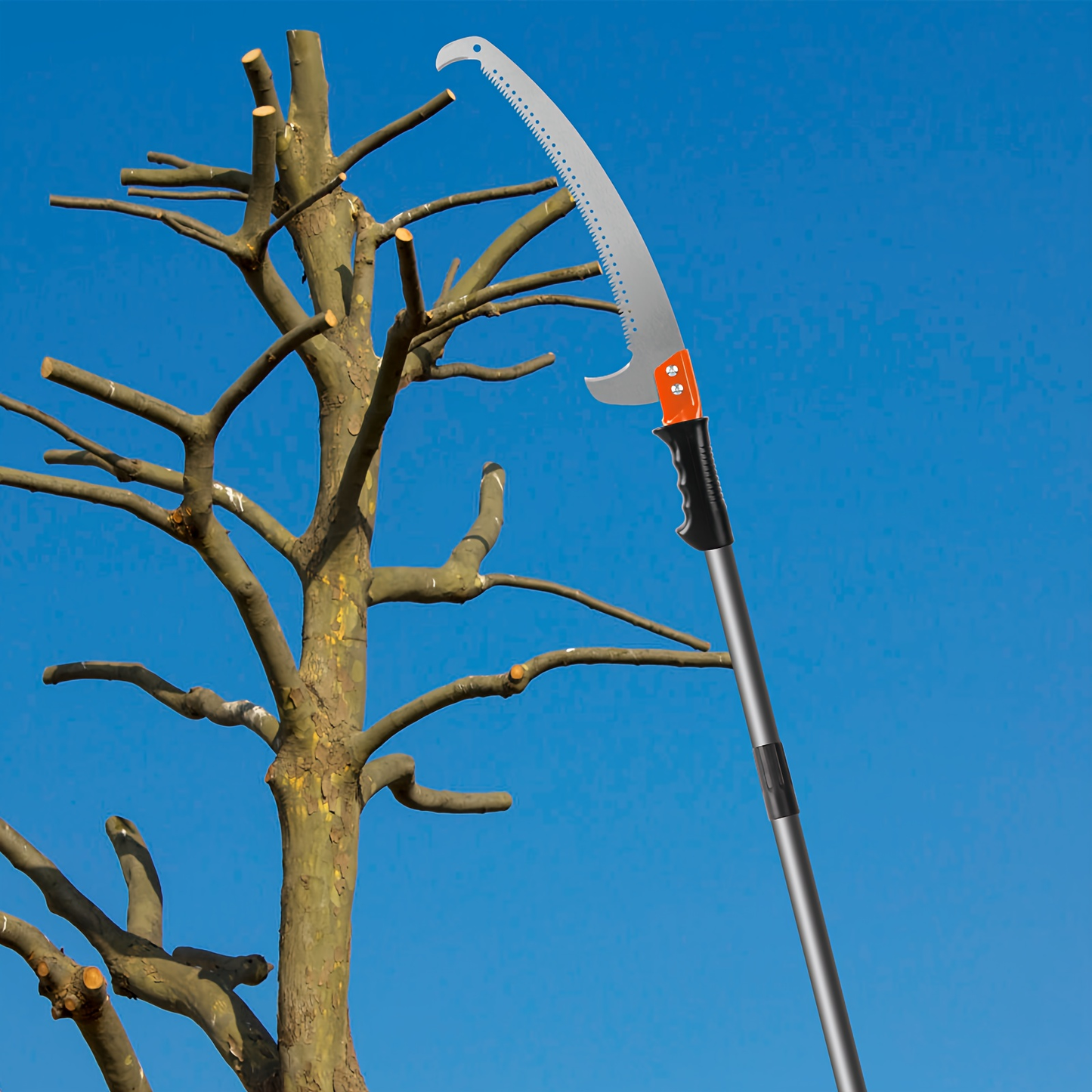 Tree Pruner Pole Saw 10ft–14ft Extendable – Alloy Steel Blade, Lightweight Manual High Reach Pruning Saw for Yard, Garden & Forestry