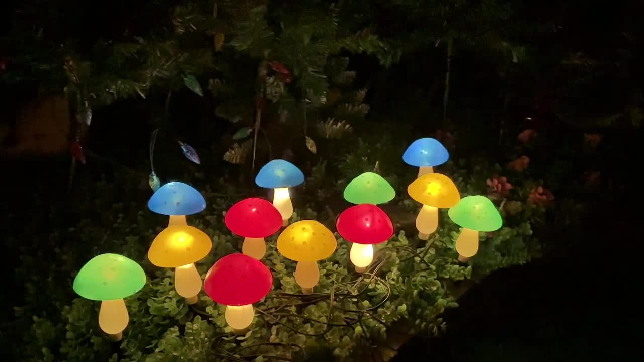 Solar Mushroom Garden Lights Outdoor 8 LED 8 Modes