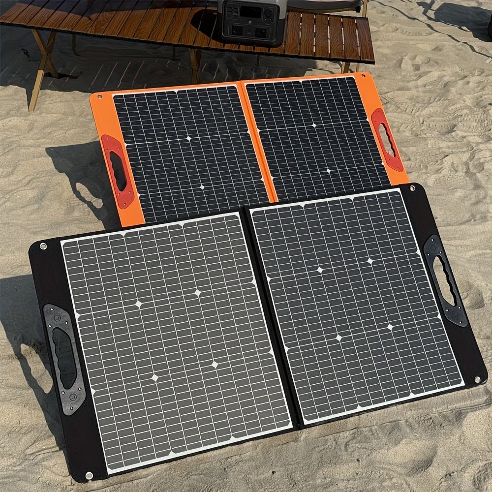 Foldable Solar Panel 200W 23.5% High Efficiency 20V Portable with 2 Brackets Solar Cable for Camping RV Power Station Off-Grid Emergency Power Outage