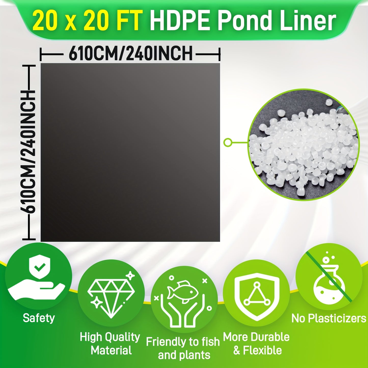 Pond Liner HDPE Heavy Duty – Waterproof Koi Fish & Water Garden
