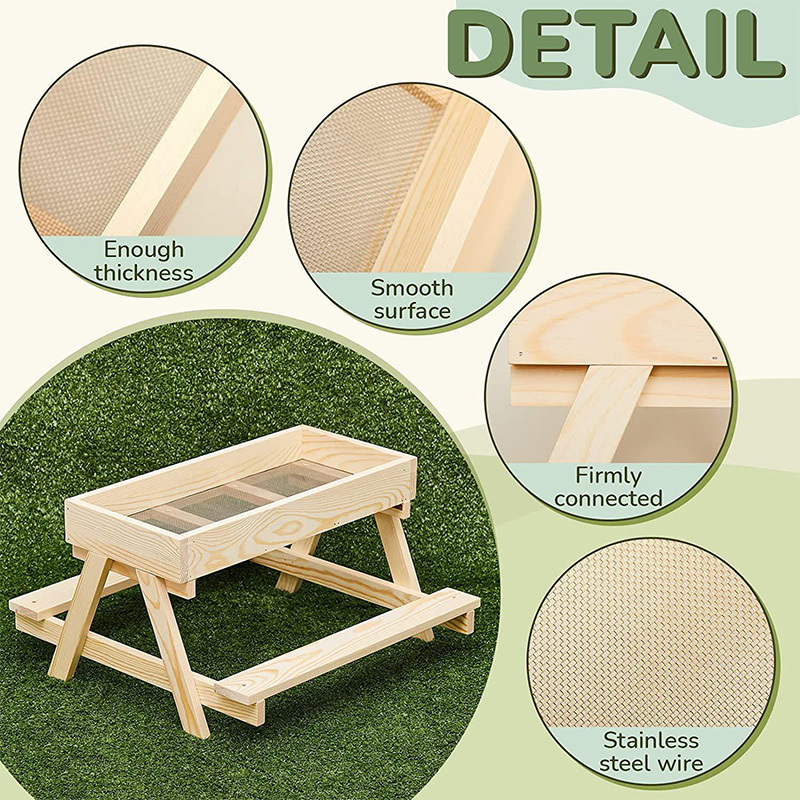 Wooden Chicken Feeder Trough Poultry Dining Table No Waste Farm