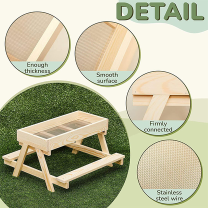 Wooden Chicken Feeder Trough Poultry Dining Table No Waste Farm