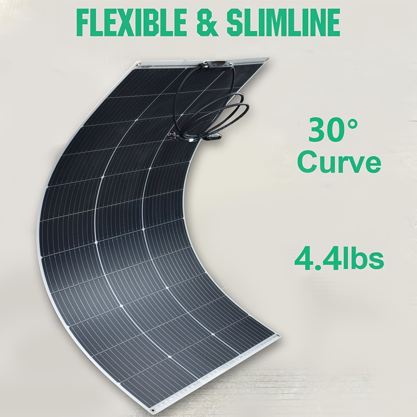 Flexible Solar Panel 125W 18V 18BB Monocrystalline Solar Cell Bendable 30 Degree Ultra-Thin Lightweight for 12V Battery Charge RV Boat Camper Van Roof Camping Outdoor Hiking