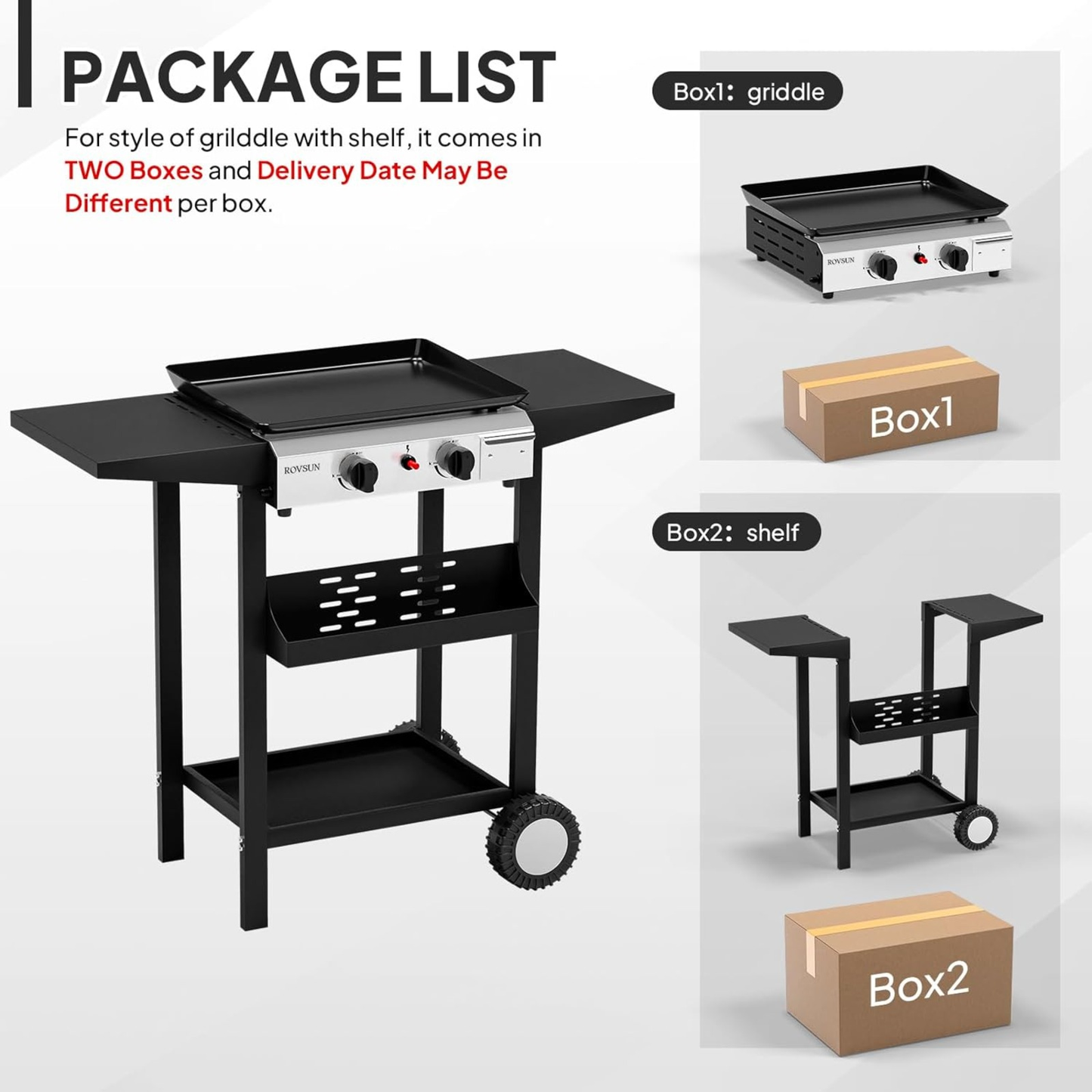 Flat Top Griddle Propane Tabletop 2 or 4 Burner, 20000 BTU Portable Gas Grill with Nonstick Enamel Tray, Piezo Ignition, 246 Sq In Cooking Surface for Camping BBQ Tailgating Backyard