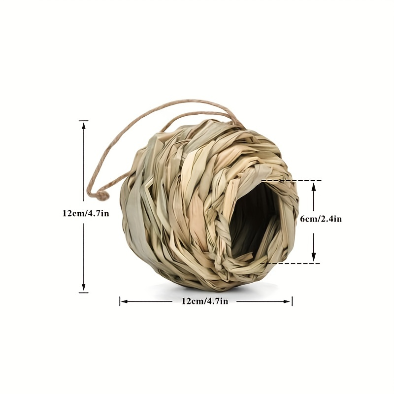 Hummingbird Nest House Handwoven Outdoor Garden Patio Bird Nest - Spherical Design Comfortable Nesting Shelter for Small Birds, Wildlife Habitat Decor