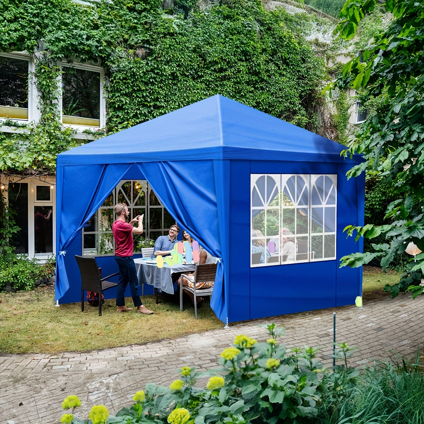 Canopy Tent Sidewalls 10x10 FT PE Fabric Waterproof 3 or 4 Side