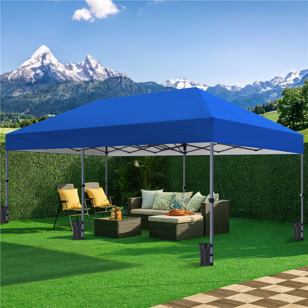 Pop Up Canopy One-Push Lock UPF 50+ Height Adjustable Instant Canopy Tent with Roller Bag, Guy Lines & Ground Anchors for Party, Wedding, Backyard & Commercial Events