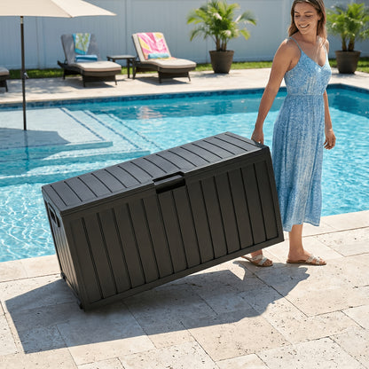 Deck Box Outdoor | Waterproof Lockable Pool Patio Garden Tool Storage