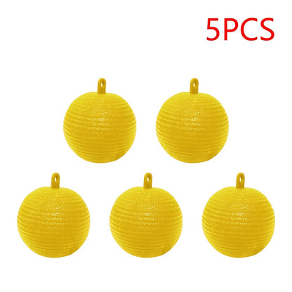 Sticky Fly Balls Hanging Trap – Fruit Fly & Insect Glue Ball for Orchard Garden Farm Indoor Outdoor Use, 5 Pack Yellow