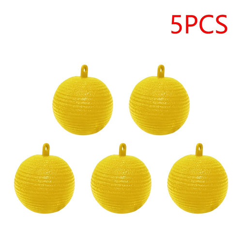 Sticky Fly Balls Hanging Trap – Fruit Fly & Insect Glue Ball for Orchard Garden Farm Indoor Outdoor Use, 5 Pack Yellow