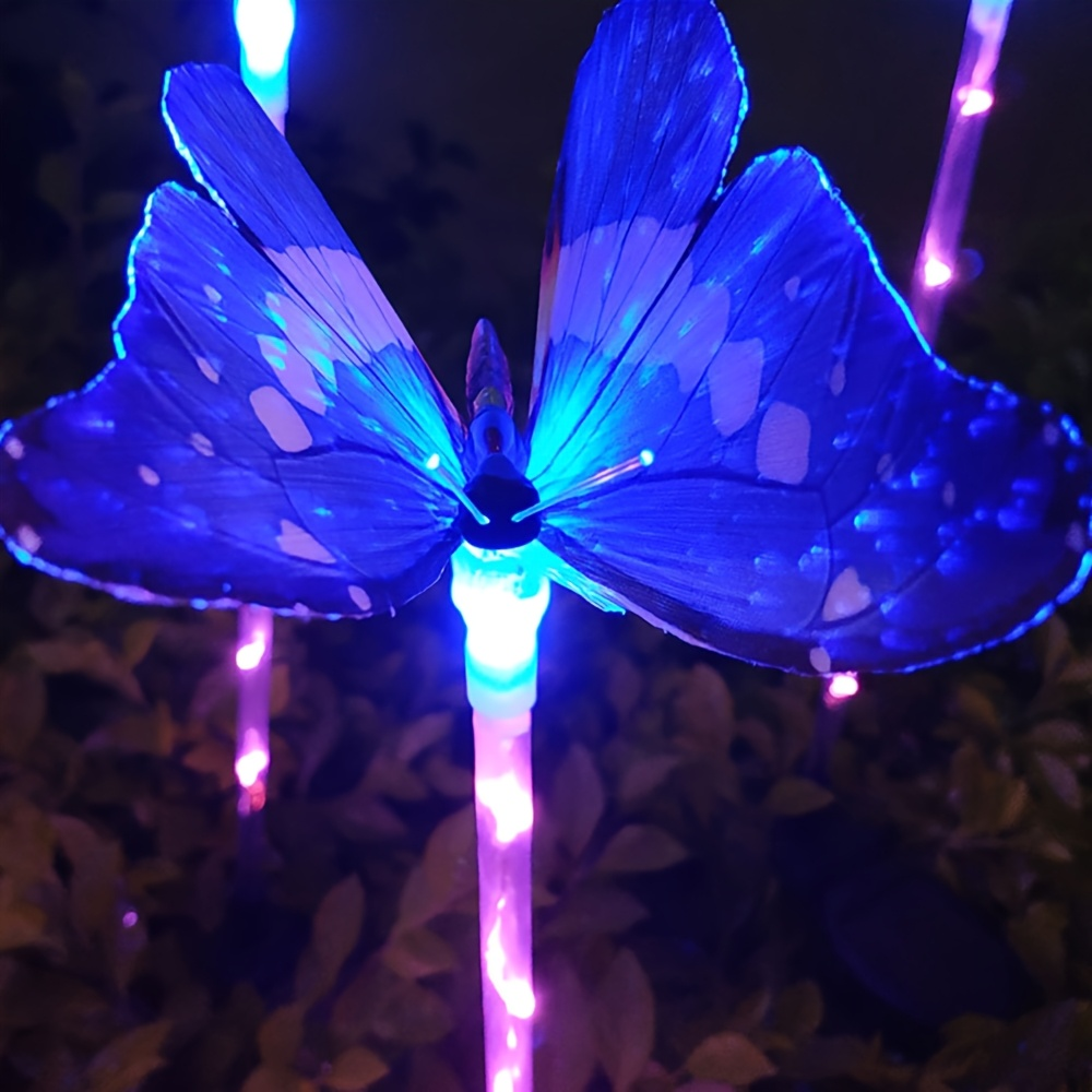 Solar Butterfly Garden Lights 6-Pack, Color Changing Waterproof
