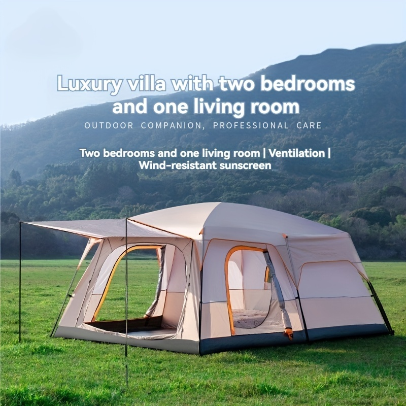 Large Camping Tent 2-Room Family Cabin 6-12 Person Mosquito Net