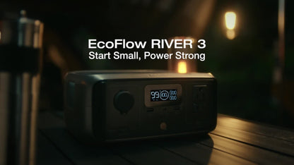 LiFePO4 Power Station 230Wh EcoFlow RIVER 3 – 300W (600W X-Boost), 1Hr Fast Charge, UPS <20ms, <30dB Quiet, 6 Outputs for Camping, Home & Emergency