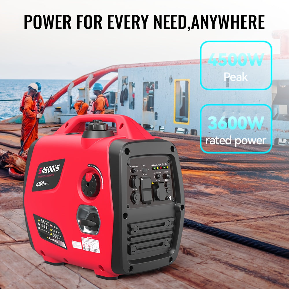 Inverter Generator Portable Ultra Quiet - 2500W/3600W/4000W/4500W, CO Auto Shutoff, ECO Mode, Parallel Ready, Clean Power THD<3% for Camping, RV, Home Backup, Yard & Lawn