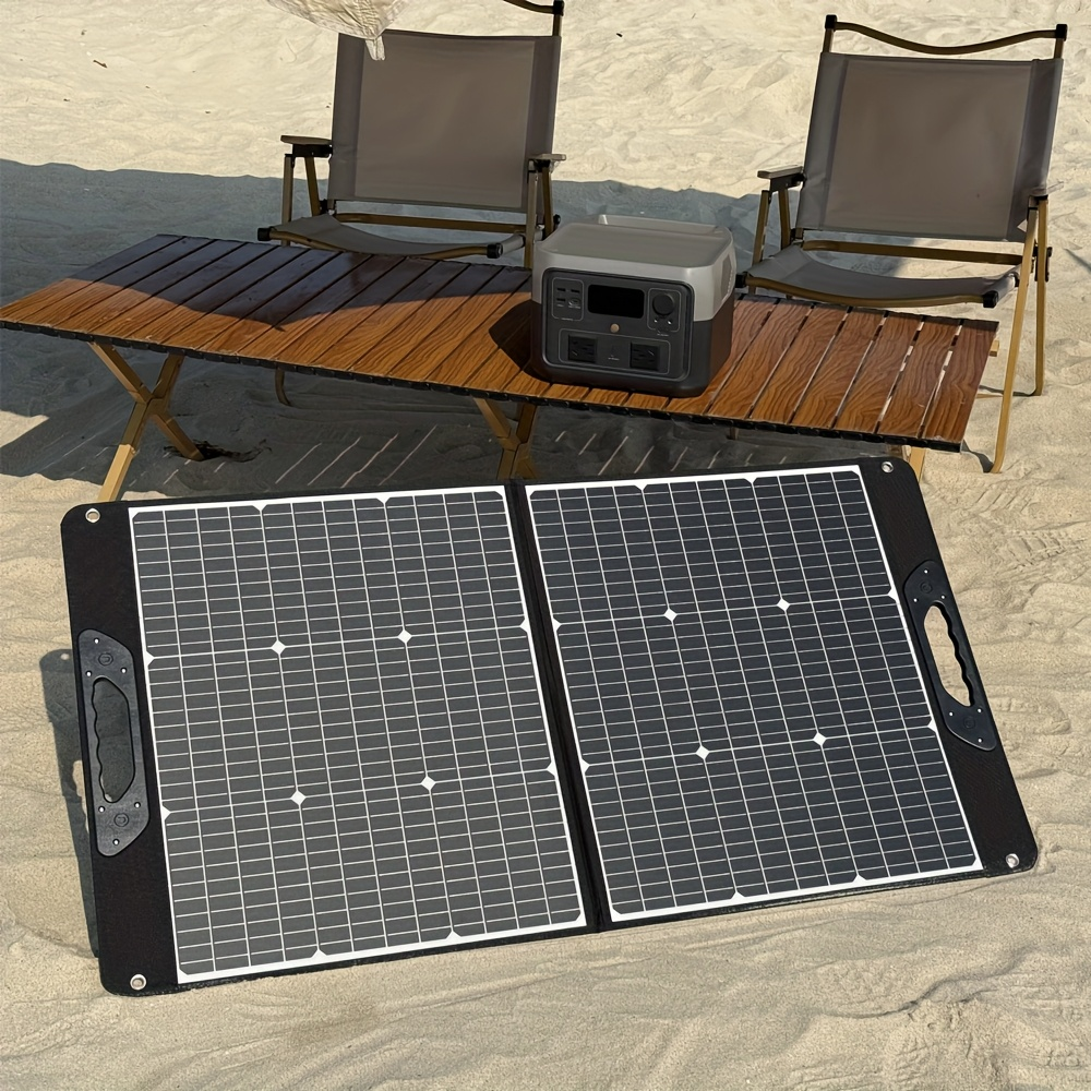 Foldable Solar Panel 200W 23.5% High Efficiency 20V Portable with 2 Brackets Solar Cable for Camping RV Power Station Off-Grid Emergency Power Outage