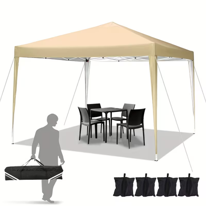 Pop Up Canopy Tent 10x10ft UPF50+ Waterproof Portable Gazebo Sandbags