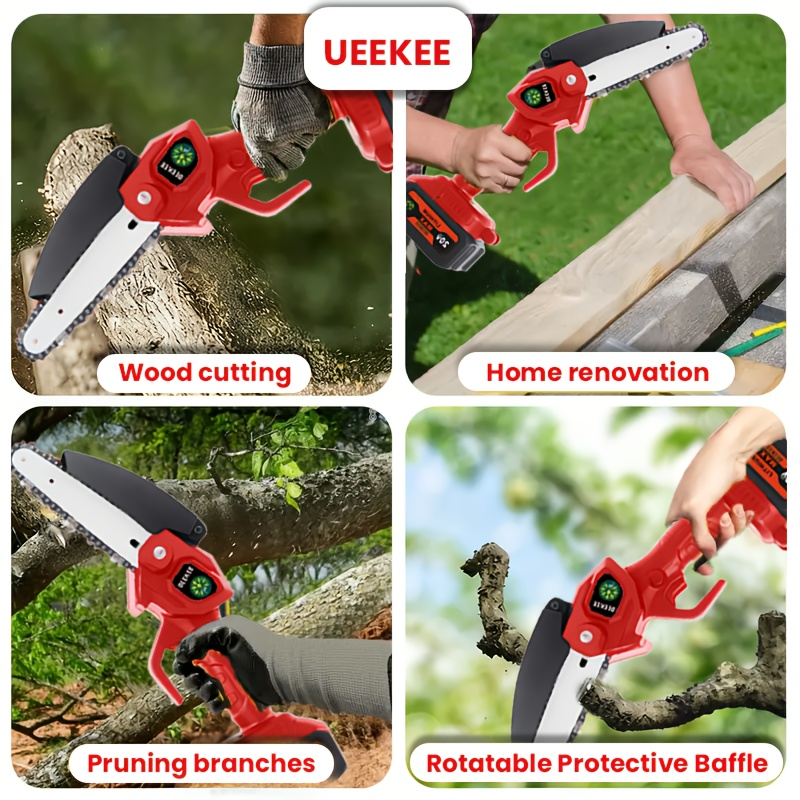 Mini Chainsaw 3-in-1 Cordless Pole Saw & Electric Blower – 21V, 2 Batteries, Telescopic Design for Tree Pruning & Yard Maintenance