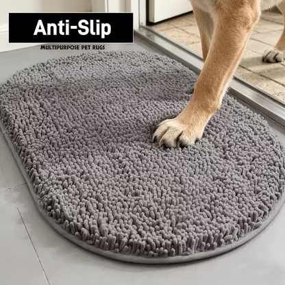 Chenille Dog Door Mat Super Absorbent Muddy Paws Non-Slip Washable Pet Rug Quick Dry Gingham Entryway Mat Indoor Outdoor Multiple Sizes & Colors
