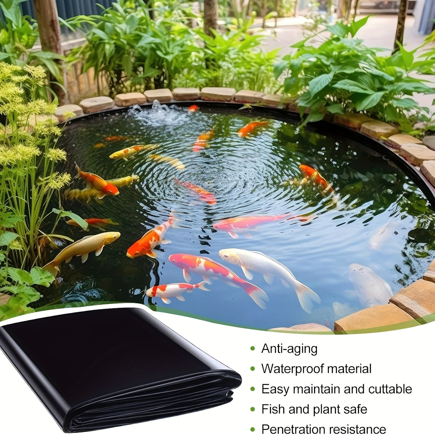 Pond Liner | HDPE Waterproof Garden Fish Pond Water Feature Landscape