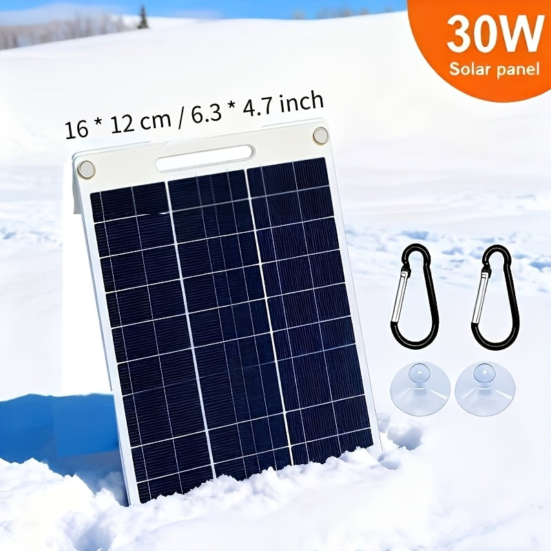 [Portable Solar Panel] Lightweight Portable Solar Panel Solar Panel Winter Outdoor Solar Charger with USB Safe Charging Stabilizer Battery Charger Mobile Phones, Flashlights, Fans Outdoor Camping Home, Portable Backup Power, Lightweight Charger