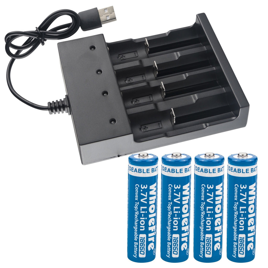 18650 Li-ion 3.7V Rechargeable Batteries – 5000mAh High Capacity Button Top Pack of 2