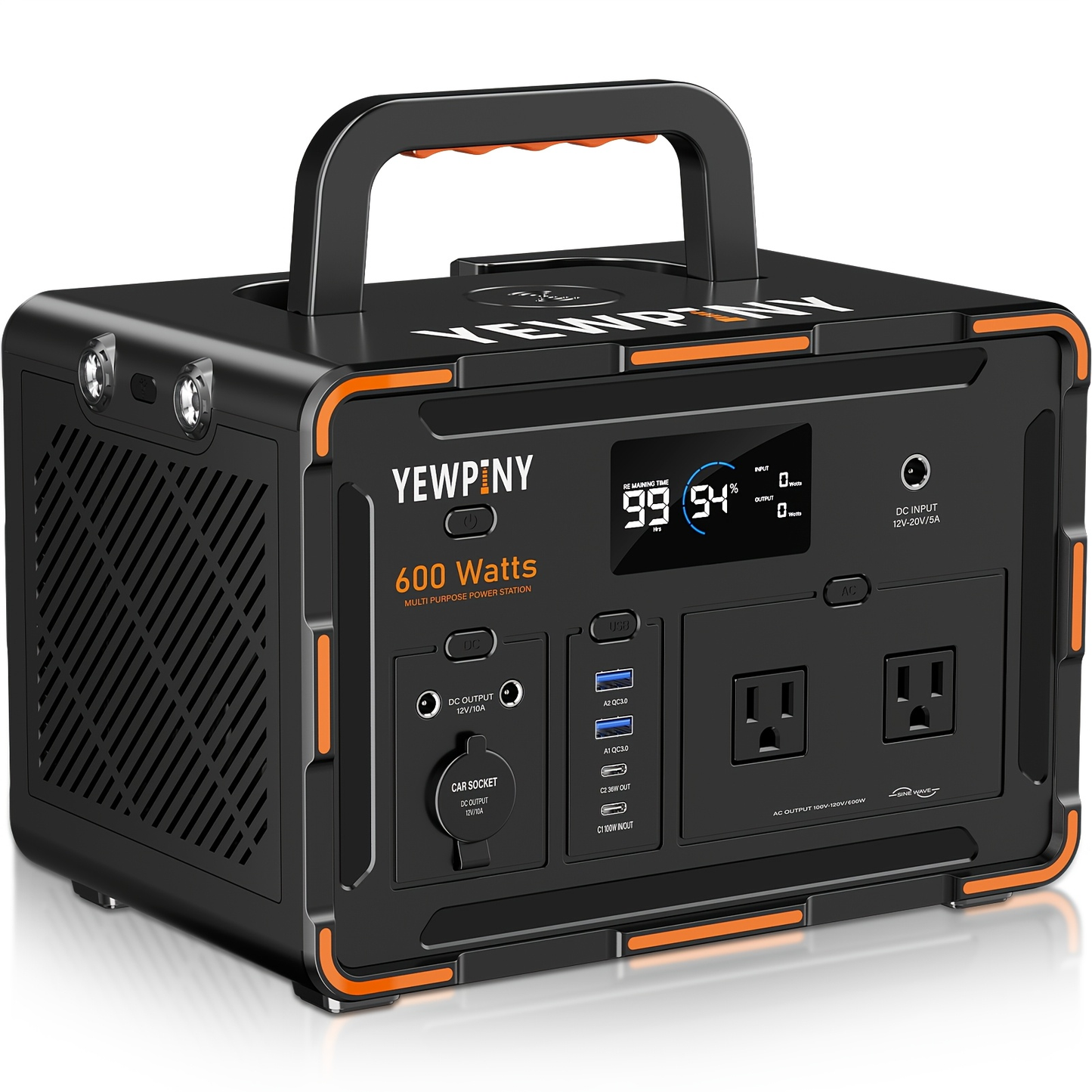 Outdoor Power Station 300W / 600W Fast Charging | 259Wh 599Wh Lithium Solar Generator AC DC USB | Camping Hunting Home Power Outage Backup