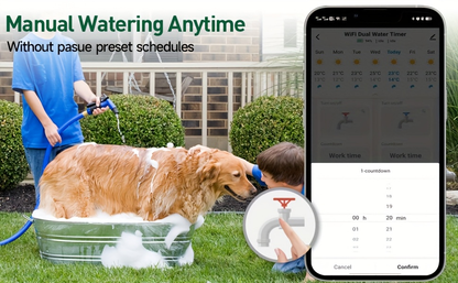 WiFi Sprinkler Timer Smart 2-Zone Irrigation System with App & Alexa Voice Control