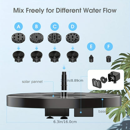 Solar Fountain | Bird Bath Set Vintage Outdoor Garden Pond Decor