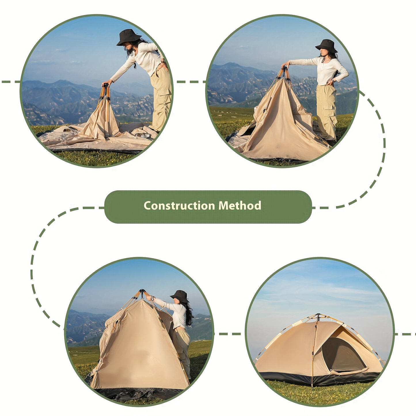 Outdoor Camping Tent 4 Person Automatic Pop Up Sun Protection Fishing
