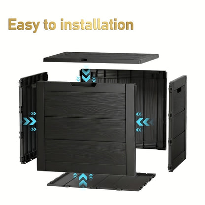 Deck Box Flip Top Resin Secure Lid | Patio Pool Backyard Cushion Garden