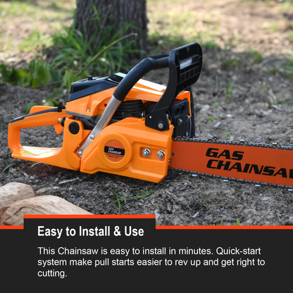 Gas Chainsaw Set – 12-Inch 25CC Pruning Saw & 20-Inch 62CC Heavy-Duty Log Cutting Chainsaw, Choose by Need
