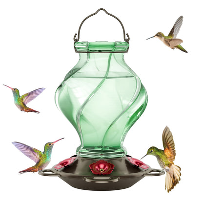 Hummingbird Feeder | Glass Spiral 5 Station Hanging Garden Yard Decor