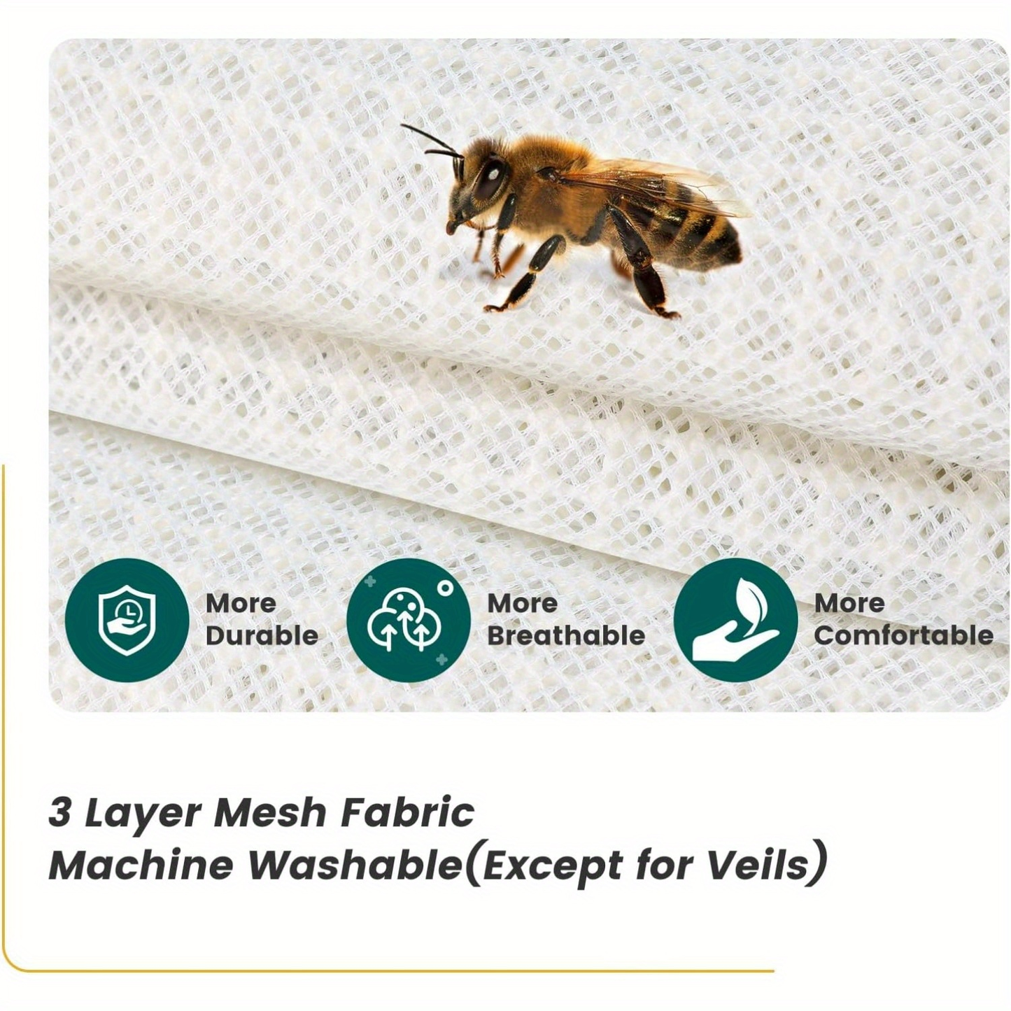 Beekeeping Suit Triple Layer Sting-Resistant Gloves 2 Veils S-3XL