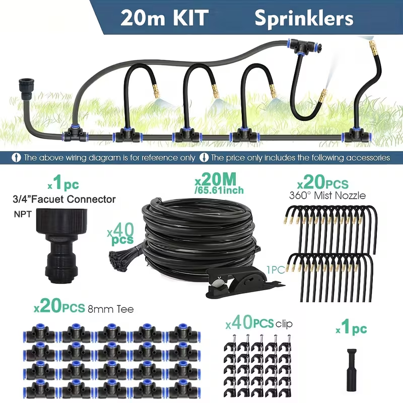 Drip Irrigation Kit Automatic Watering System Garden Sprinkler Misting Atomization Hose 5m–20m