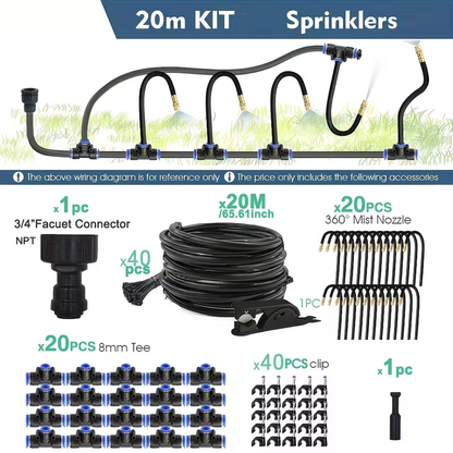 Drip Irrigation Kit Automatic Watering System Garden Sprinkler Misting Atomization Hose 5m–20m