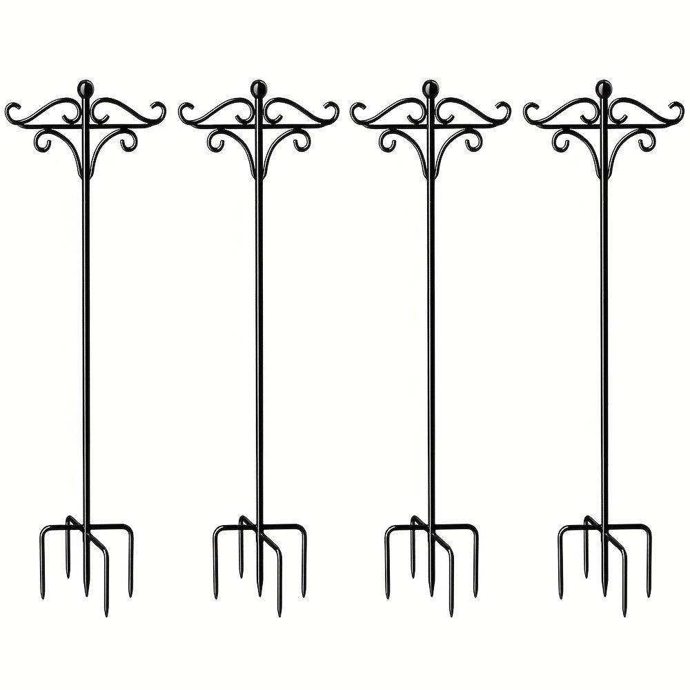 Shepherd Hook Bird Feeder Pole 78-inch, Adjustable 5-Prong Base, Heavy Duty Garden Hook for Hanging Bird Feeders, Plant Baskets, Lanterns & Outdoor Decor