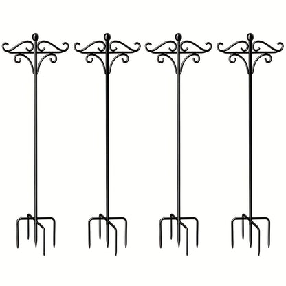Shepherd Hook Bird Feeder Pole 78-inch, Adjustable 5-Prong Base, Heavy Duty Garden Hook for Hanging Bird Feeders, Plant Baskets, Lanterns & Outdoor Decor